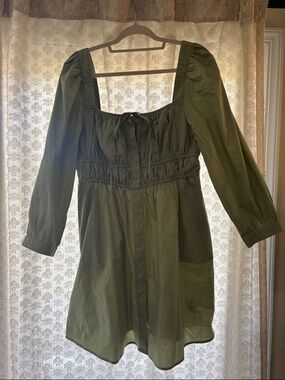 J. Crew Sage Green Tie-Neck Blouse